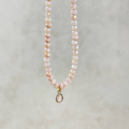 Pink - Delicate Crystal Necklace