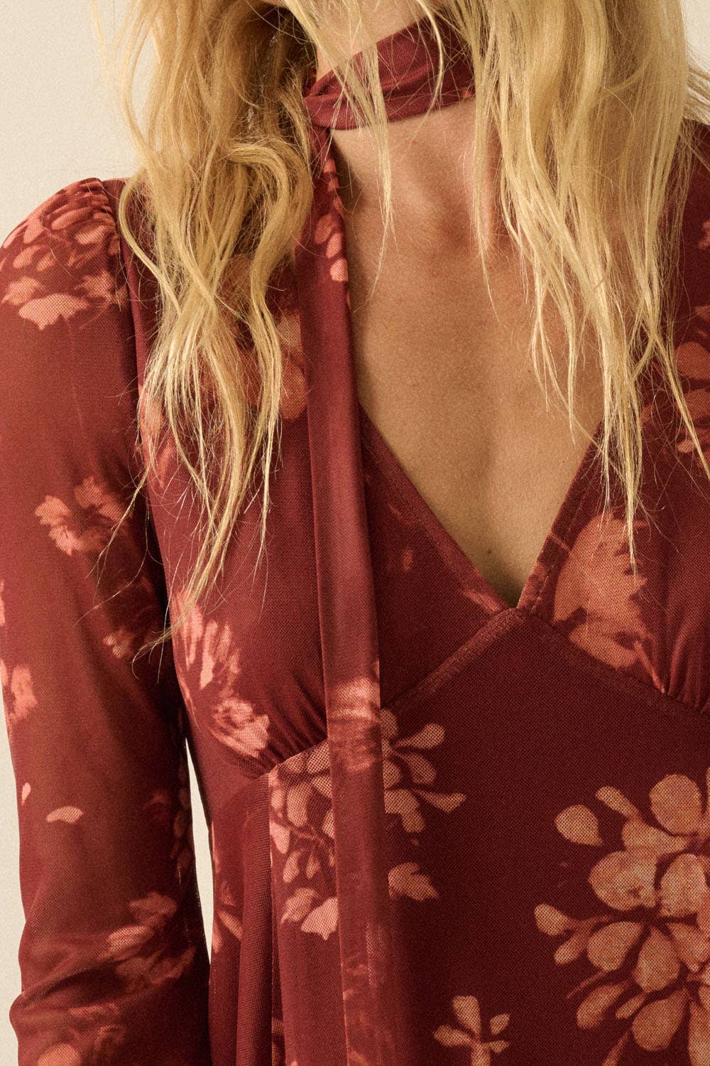 Floral Mesh Mini Dress