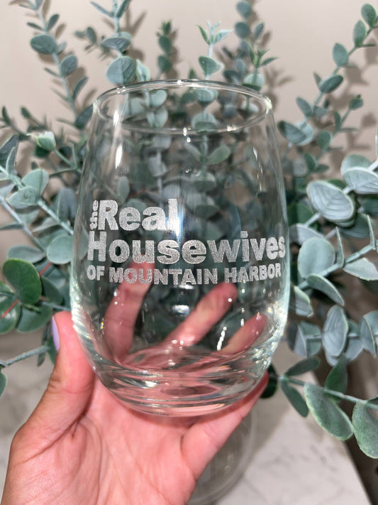 The Real Housewives Stemless Wine Glass