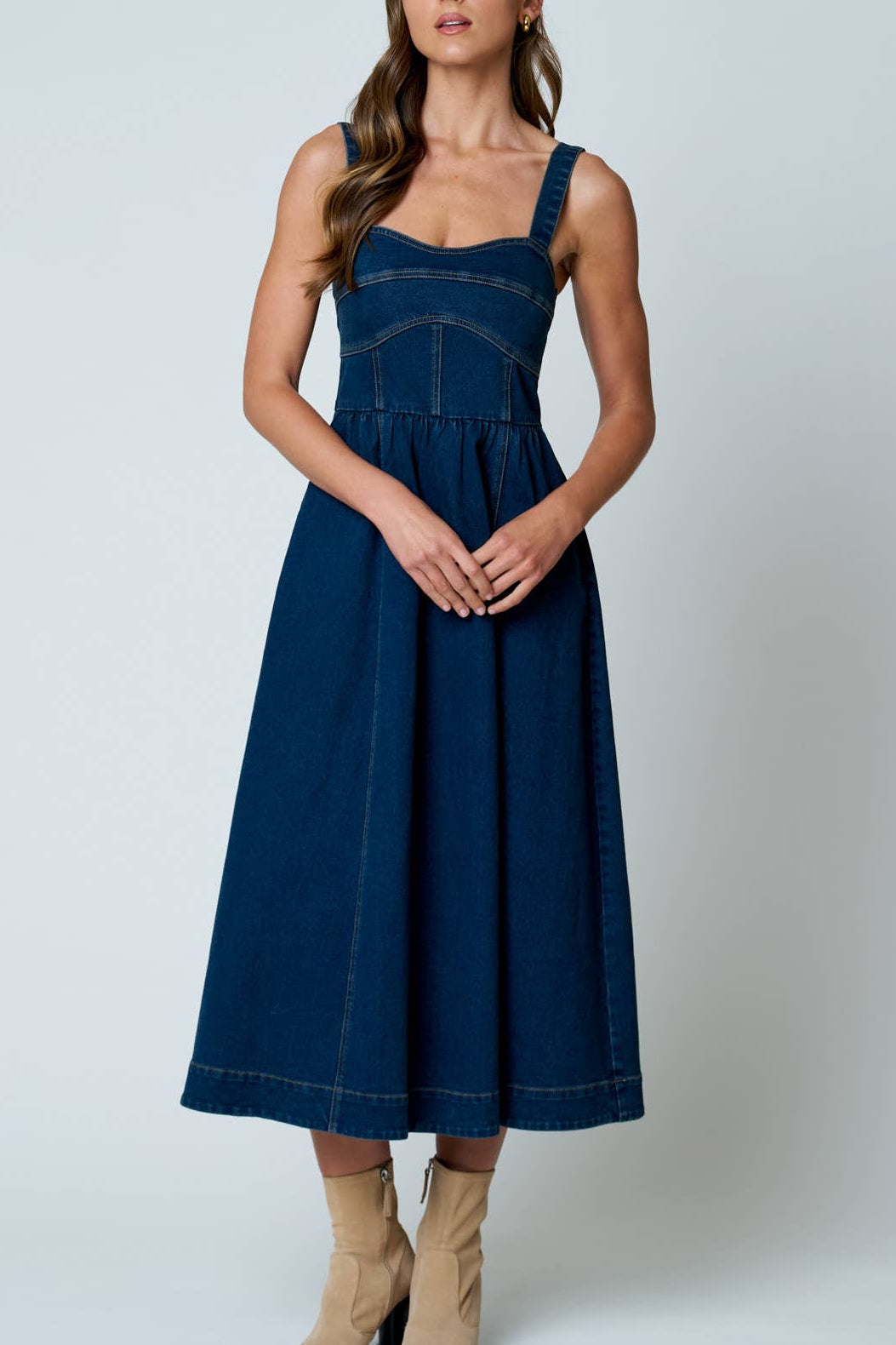 Sweetheart Corset Denim Dress