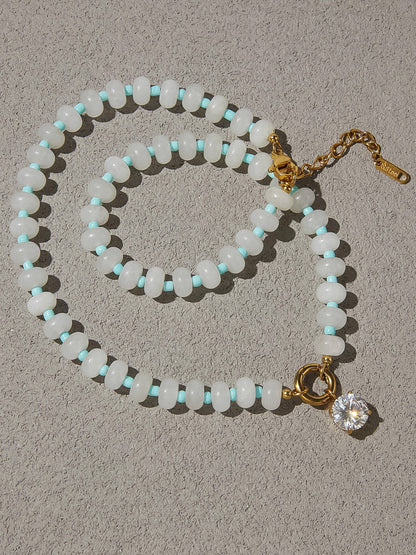 Annecy Beaded Necklace - White