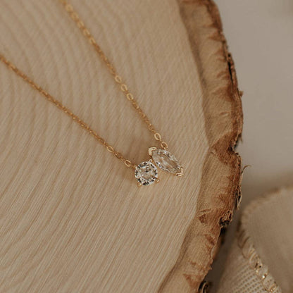Sloane Two Stone Diamond Necklace