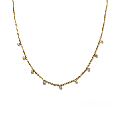 Gold Beaded Crystal Necklace