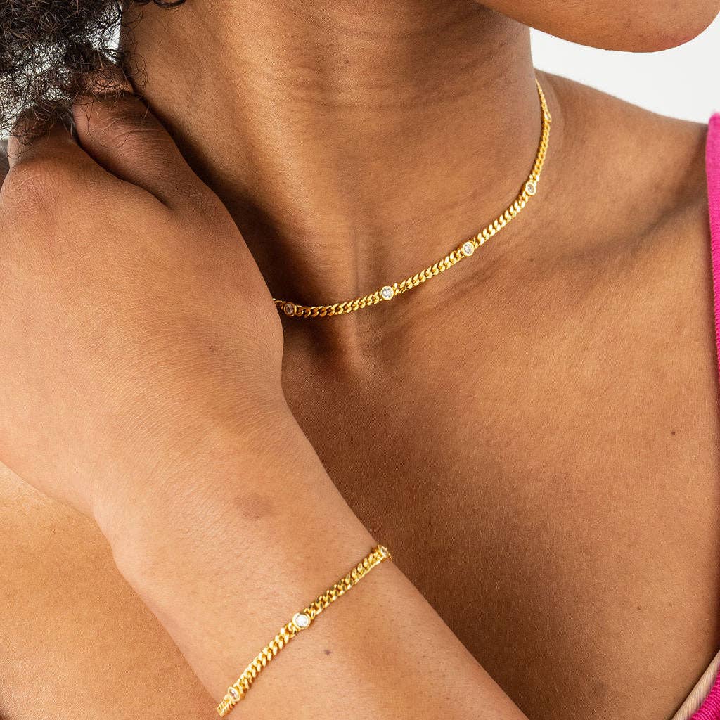 Gold Dainty CZ Choker