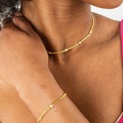 Gold Dainty CZ Choker