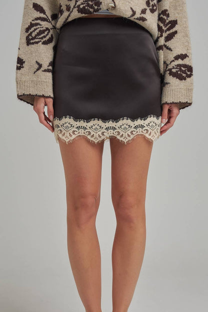Mocha Cream Mini Skirt