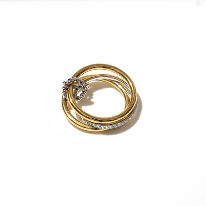 Triple Band Two-Tone Ring Size 8