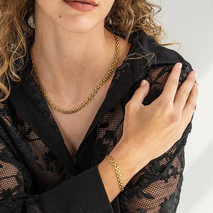 Gold Square Chain Bracelet