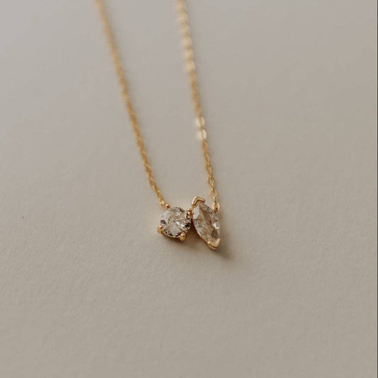 Sloane Two Stone Diamond Necklace