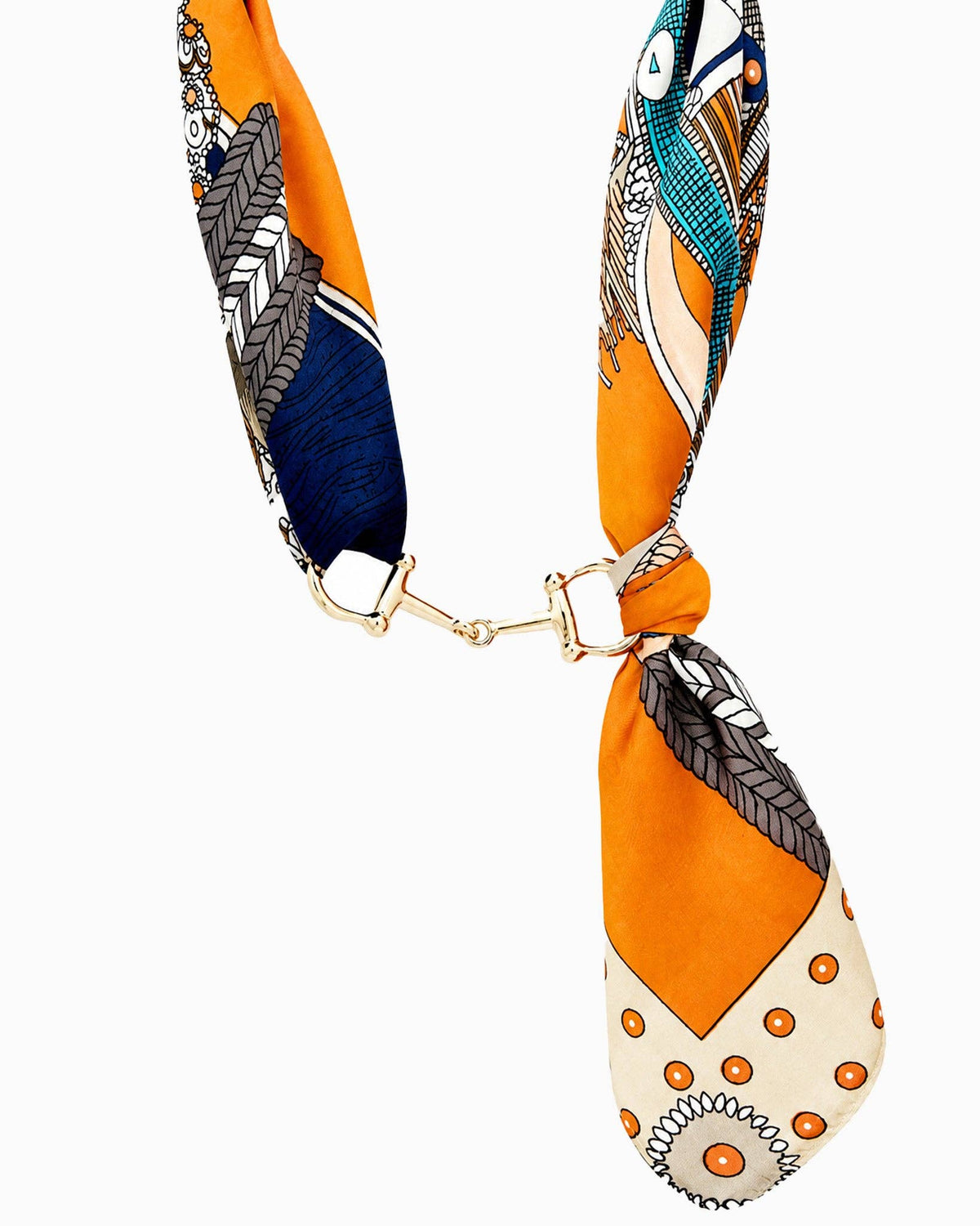 Horse Bit Silk Scarf Choker - Multi