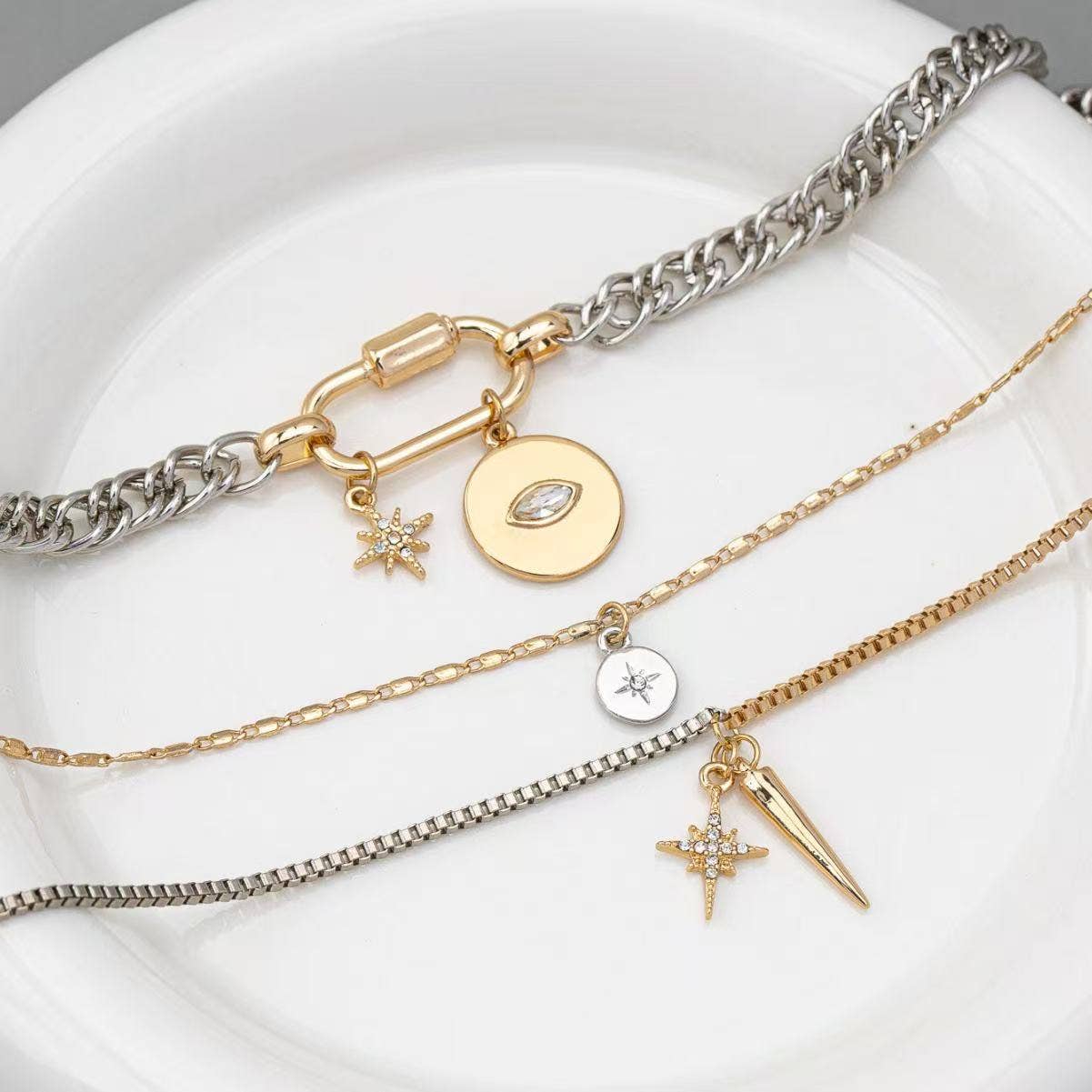 Camille Layered Mixed Metal Necklace