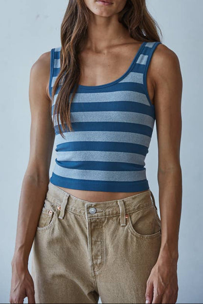 Blue Tide Striped Tank