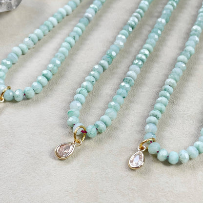 Blue - Delicate Crystal Necklace