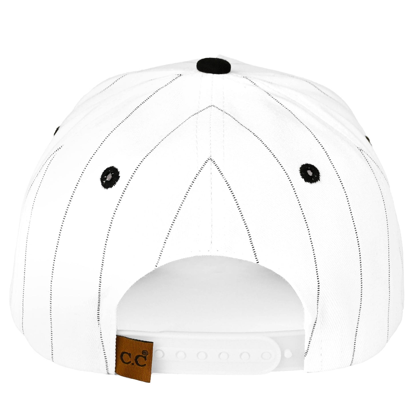 Pinstriped Canvas Trucker - White