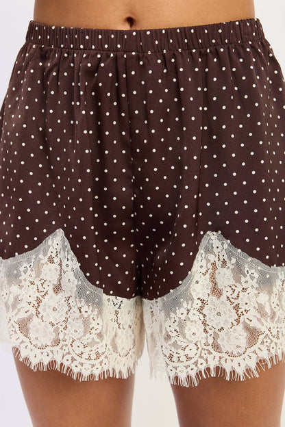 Coffee Creme Lace Shorts