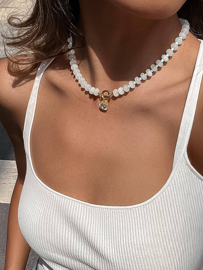 Annecy Beaded Necklace - White