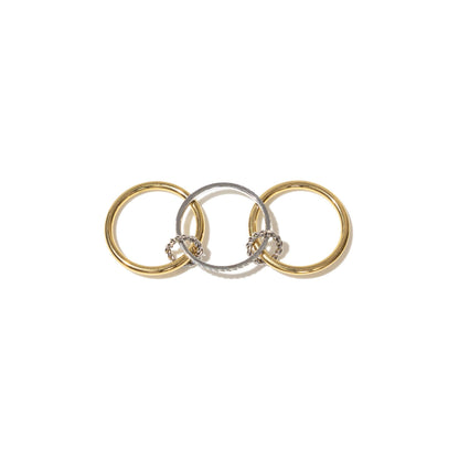 Triple Band Two-Tone Ring Size 8