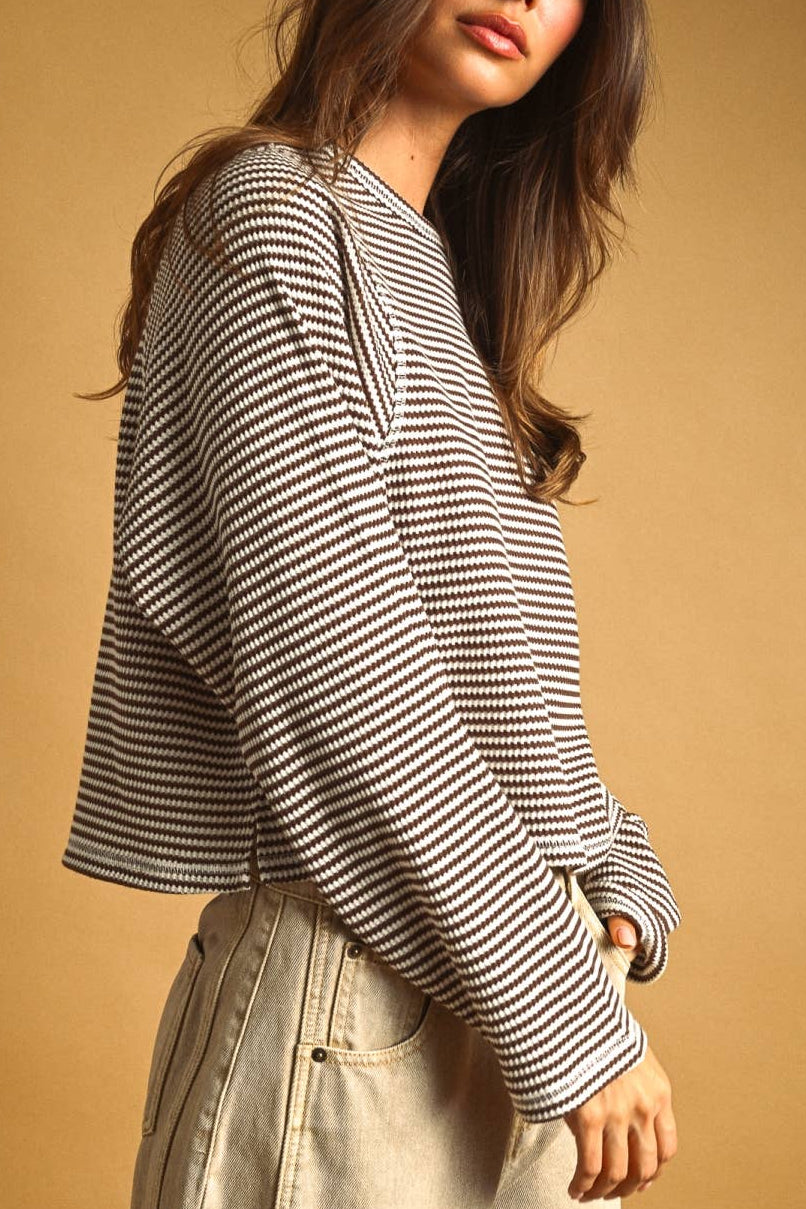 Striped Waffle Tee