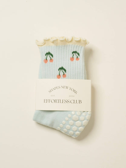 Cherry Ruffle Pilates Socks