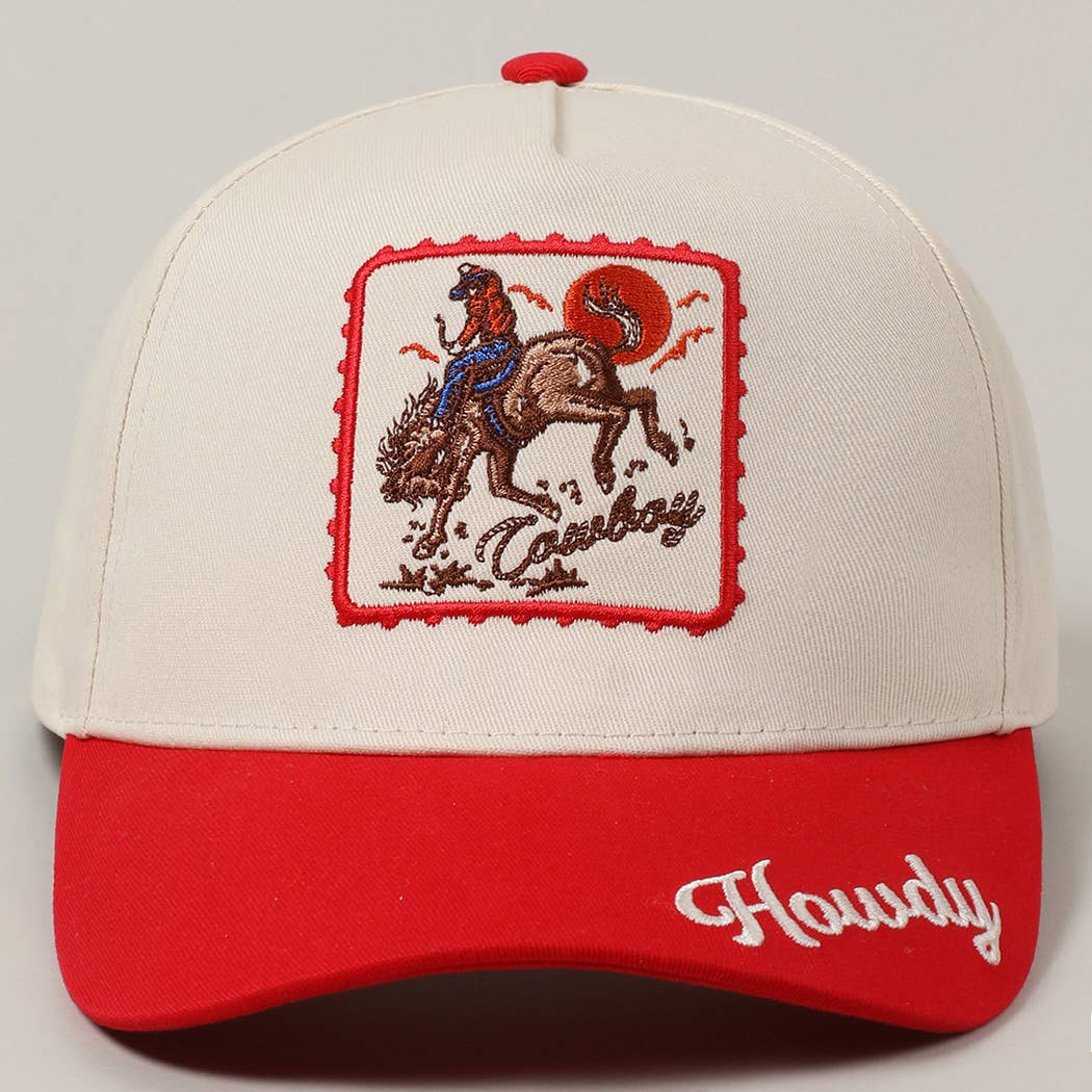Howdy Cowboy Embroidery Trucker