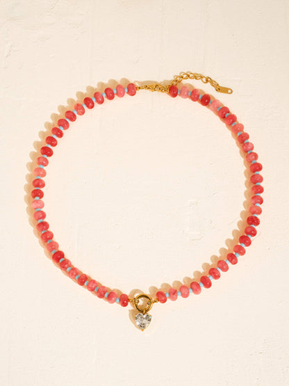 Annecy Beaded Necklace - Pink