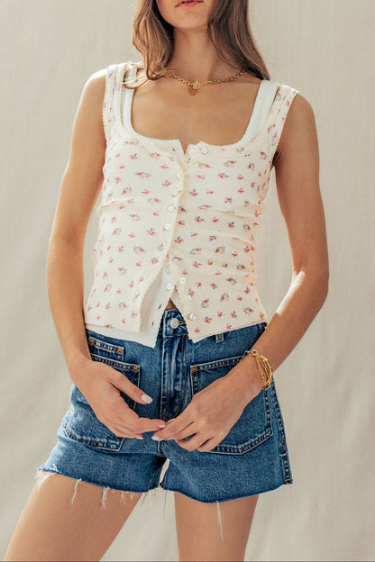 In Bloom Button Tank