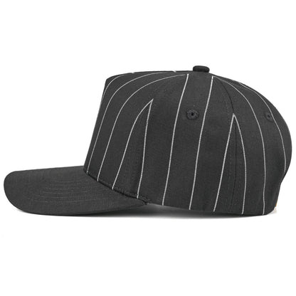 Pinstriped Canvas Trucker - Black