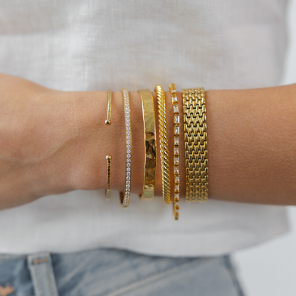 24K Gold Twisted Bangle