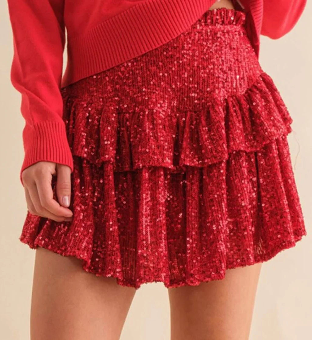 Dazzling Red Skirt